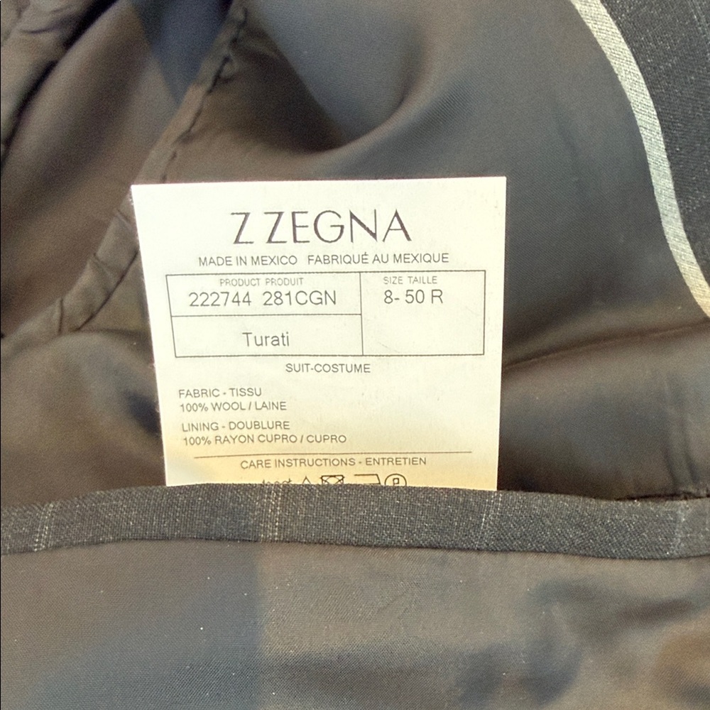ermenegildo Zegna Dark Gray Plaid Men's Suit